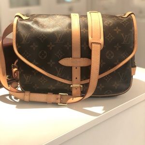 Saumur35 Louis Vuitton monogram leather messenger